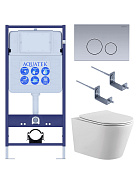 SET AQUATEK ВЕГА-1905-036 (рама AQUATEK Standard INS-0000012 с клавишей KDI-0000036 и крепежом KKI-0000002+унитаз ВЕГА AQ1905-00 с тонким сиденьем sc)