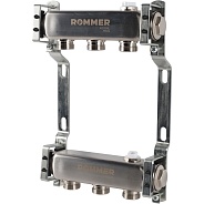 Коллектор Rommer 1"x3/4" на 3 контура для радиаторной разводки (нерж. сталь) (RMS-4401-000003)