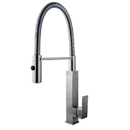 Смеситель для кухни с гибким изливом FASHUN A54102-3, сатин