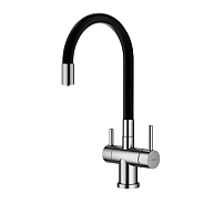 Смеситель Splenka S70.64.05 для кухни с подключением к фильтру гибкий поворотный излив, сатин