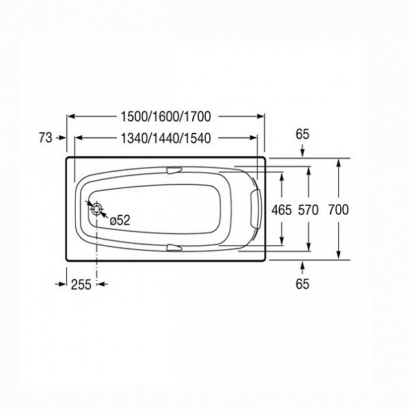 Акриловая ванна Roca Sureste 150х70 (ZRU9302778) - Лидер Тепла