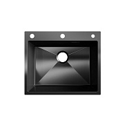 Кухонная мойка Ulgran Steel 600х500, вороненая сталь