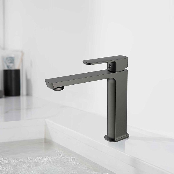 Смеситель для раковины Vincea Next VBF-1N1GM однорычажный, вороненная сталь