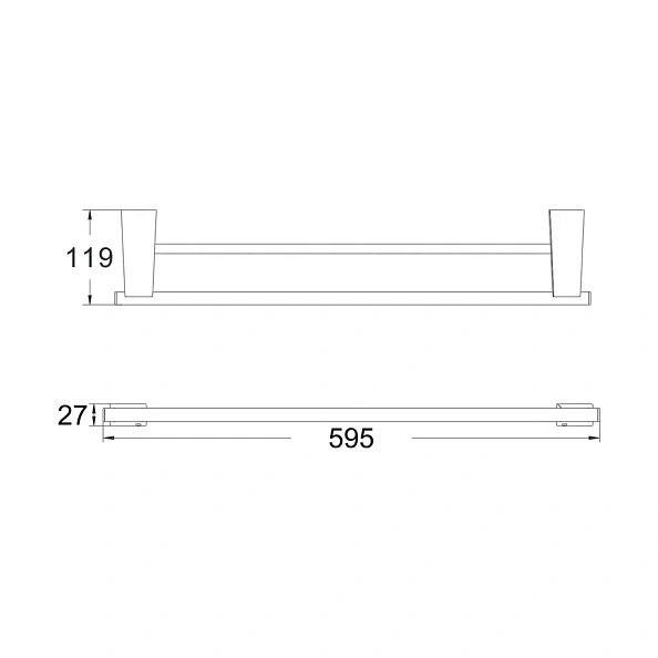 Полотенцедержатель двойной Shevanik SG5727H, черный