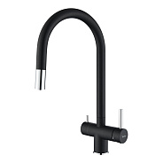 Смеситель для кухни с подключением фильтра Rivelato Trevi 2433505, антрацит/хром