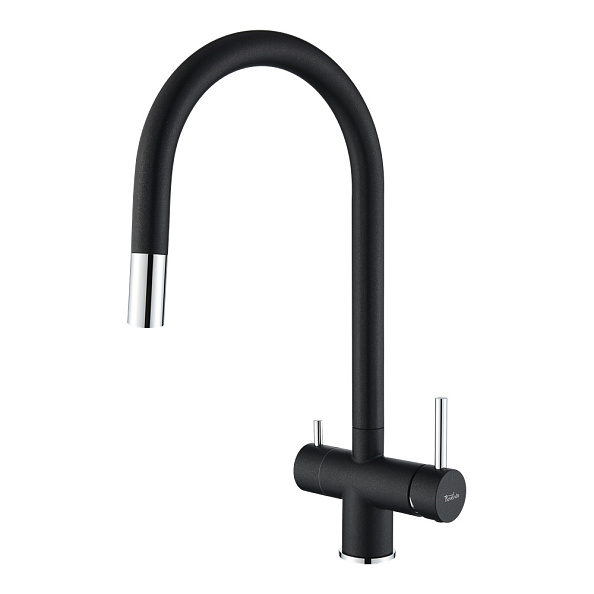 Смеситель для кухни с подключением фильтра Rivelato Trevi 2433505, антрацит/хром