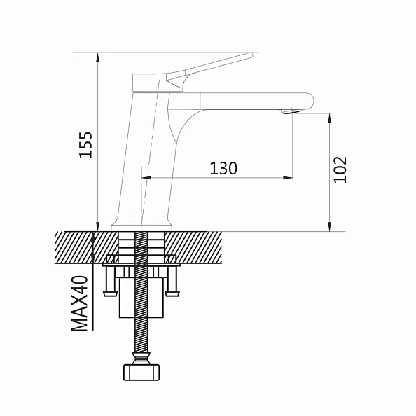 Смеситель для раковины Shevanik S8301, хром
