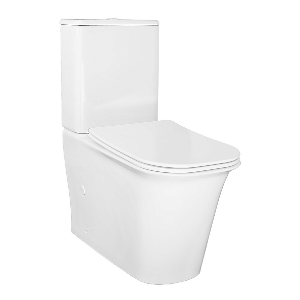 Унитаз-компакт Azario VELISE 355х625x810 напольный, безободковый в комплекте с быстросъемным сиденьем микролифт (AZ-1222A)