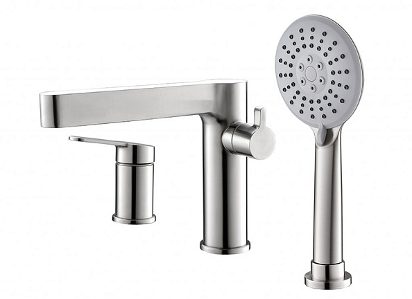 Смеситель на борт ванны BelBagno Delta, сатин (DEL-BVD3-IN)