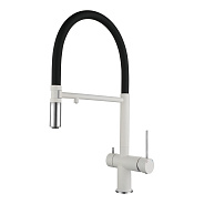 Смеситель для кухни с подключением фильтра Rivelato Adria 1523517, иней/хром