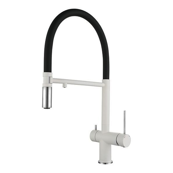 Смеситель для кухни с подключением фильтра Rivelato Adria 1523517, иней/хром