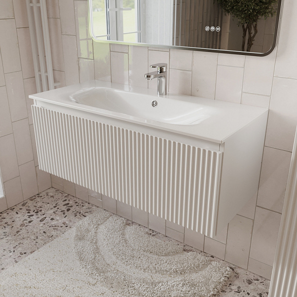 Тумба с раковиной подвесная (100см) Terminus Sicilia SIC101001900301O, белый