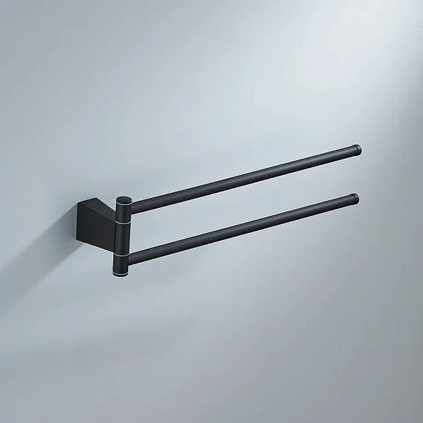 Полотенцедержатель поворотный двойной Shevanik SG5707H, черный