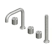 Смеситель для ванны и душа Quadro design Stereo, сталь брашированная (16 95 AS)