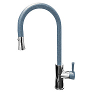 Смеситель для кухни с выдвижным изливом GranFest 7652, графит