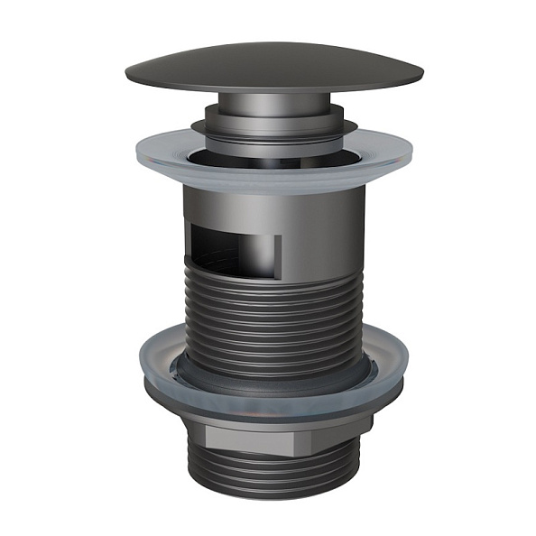 Донный клапан для раковины с переливом Knotlor BM9011GM, оружейная сталь