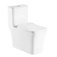 Унитаз-моноблок AZARIO GRESSA 705х370х760 напольный, безободковый, в комплекте с сиденьем дюропласт микролифт, белый (AZ-1111)