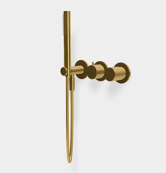 Смеситель для душа Fima Carlo Frattini Spillo Tech, X Collection, на 2 потребителя, золото (F3049TWX8XOR)