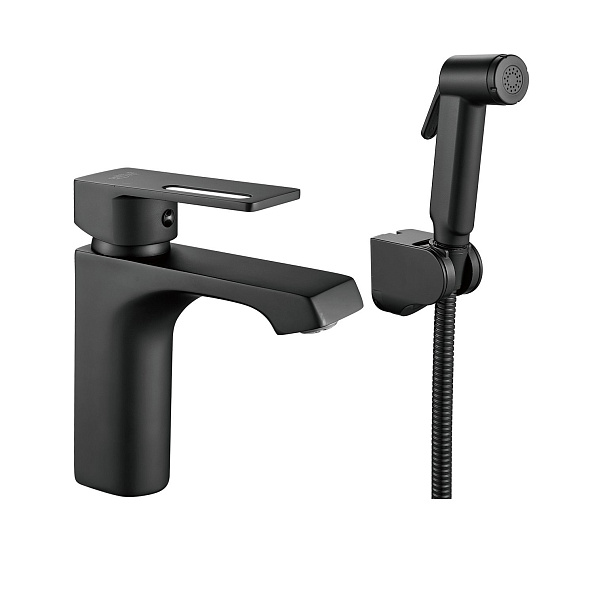 Смеситель для раковины с гигиеническим душем Raffine F171H, черный