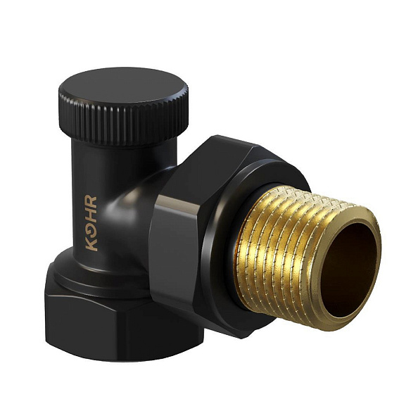 Вентиль на обратную подводку Kohr 1/2" угловой, черный (KLC 0012B)