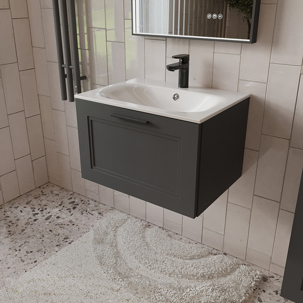 Тумба с раковиной подвесная (60см) Terminus Classik CLA10601701601O, графит