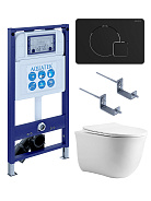 SET AQUATEK КЛАССИК cm-069 4в1 (рама AQUATEK INS-0000025 +крепление KKI-0000002 +кнопка KDI-0000069 +унитаз AQ1112-00 +тонкое сиденье с механиз)