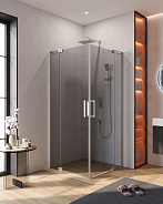 Душевой уголок Cezares Slider 90x100x195 мм, прямоугольный, хром (SLIDER-AH-2-90/100-100/110-GRIGIO-Cr)