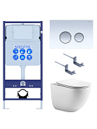 SET AQUATEK ГЕЛИОС-028 (рама AQUATEK Standard INS-0000012+клавиша KDI-0000028+кпереж KKI-0000002+унитаз AQ1993T-00 ГЕЛИОС + с тонким сиденьем sc