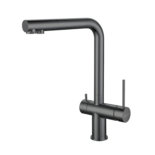 Смеситель для кухни с подключением фильтра Rivelato Lugano 1523513, черный