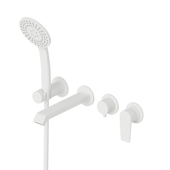 Встраиваемый смеситель для ванны и душа Cezares Nautic, белый матовый (NAUTIC-VDM3-BIO)