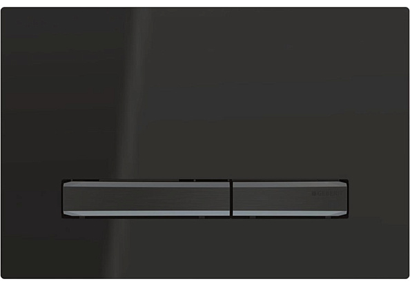 115.671.DW.2 Смывная клавиша Geberit Sigma50, для двойного смыва, цвет металлический хромированный черный: хромированный черный, черный