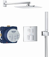 Душевая система с термостатом встроенным Grohe Grohtherm Cube, хром (34741000)