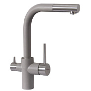 Смеситель для кухни с выдвижным изливом и подключением фильтра Florentina КРИСТАЛЛ 333.32H.2123.305, грей
