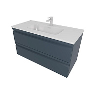 AQ77100-MG Комплект мебели: Тумба 100см ВЕГА с раковиной AQ4100-00, 2 ящика, цвет серый мат