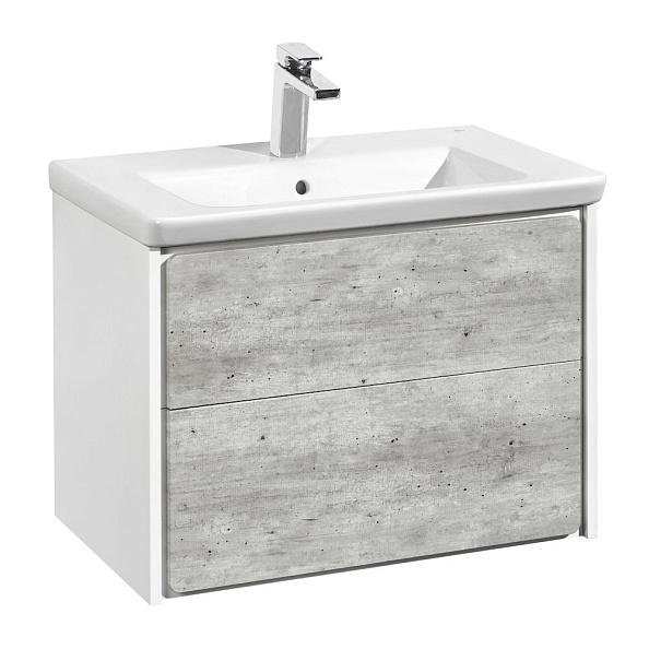 Тумба для ванной Roca Ronda (ZRU9303003) (70 см) белый глянец/бетон