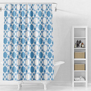 Штора для ванной комнаты Splenka S381.1806, голубой/белый