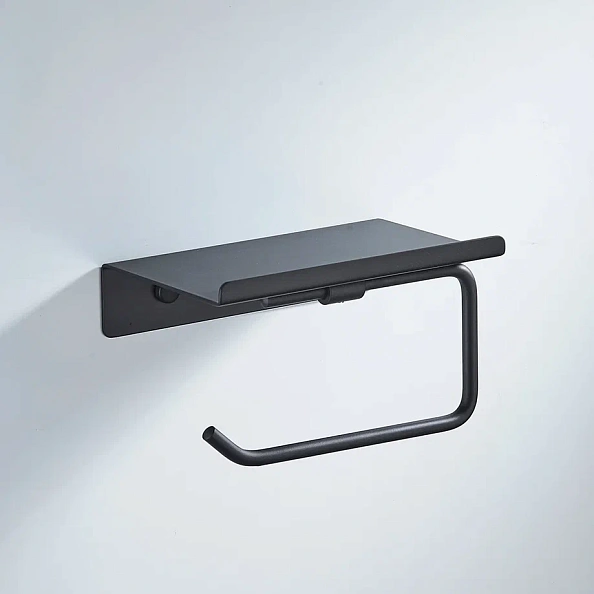 Держатель для туалетной бумаги с полочкой Shevanik SG5705H-1, черный