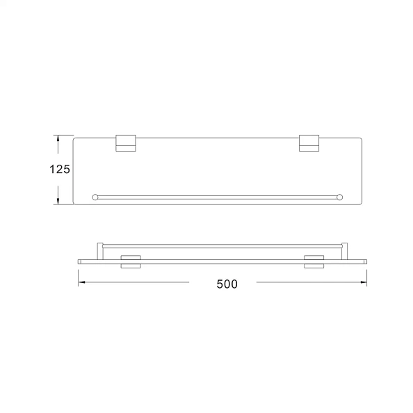 Полка стеклянная Rose RG1719, хром