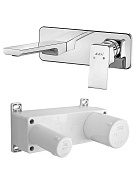 102167605EX-K + 102166601EX TIERA смеситель для раковины настенный (внешняя часть) + скрытая часть