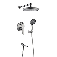 Душевая система встраиваемая Shevanik S4335T, оружейная сталь