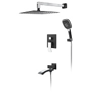 Душевая система встраиваемая Hansberge H6077BC, черный/хром