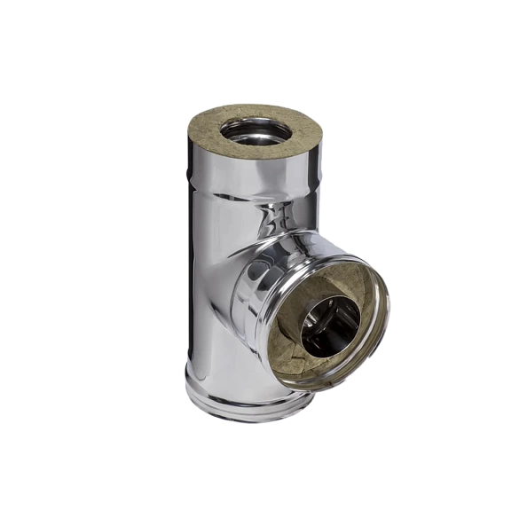 Тройник-сэндвич 90° Ferrum (430/0,8мм + нерж.) Ф110х200