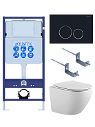 SET AQUATEK ЕВРОПА-020 4в1 (рама AQUATEK Standard INS-0000012 с клавишей KDI-0000020 и крепежом KKI-0000002+унитаз AQ1901-00 с тонким сиденьем sc)