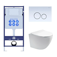 SET AQUATEK ЕВРОПА T KDI15(рама AQUATEK Standard INS-0000012 с клавишей KDI-0000015 и крепежом KKI-0000002+унитаз AQ1900T-00 с тонким сиденьем sc)