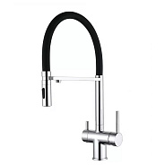 Смеситель для кухни с гибким изливом и подключением фильтра Grocenberg GB4096CR, хром