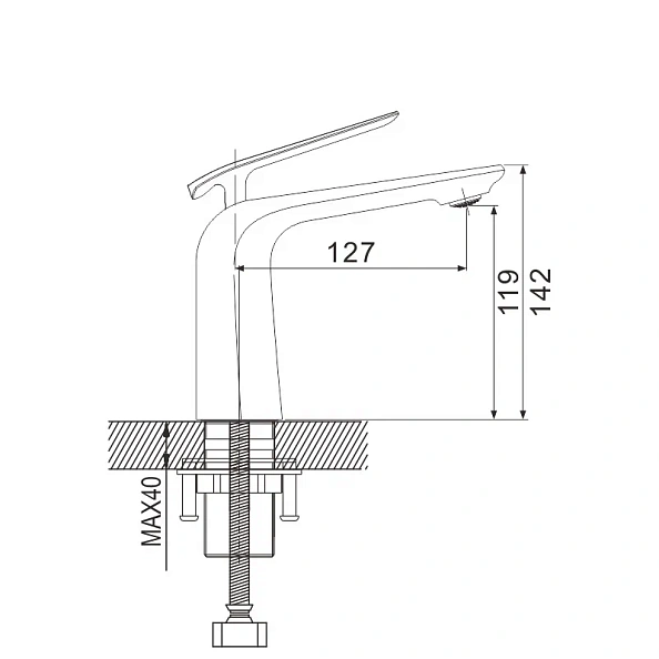 Смеситель для раковины Rose R13F R1301F, белый/хром