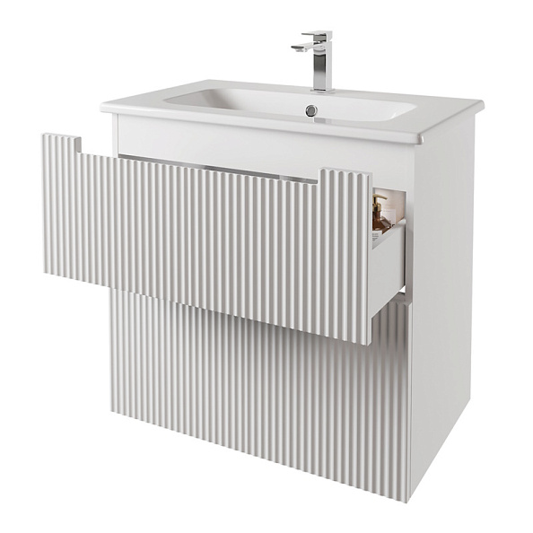 Тумба с раковиной подвесная Dreja Euphoria 80 см, белый