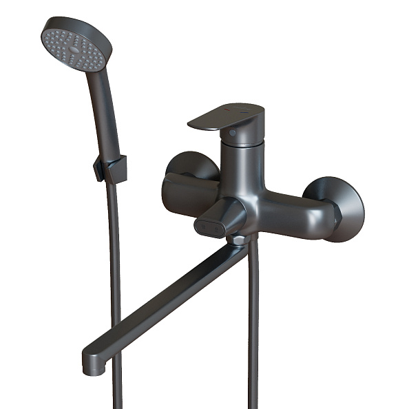 Смеситель для ванны и раковины 35k MIXLINE МЛ14-02 (ML14-02GR) ГРАФИТ (556607)