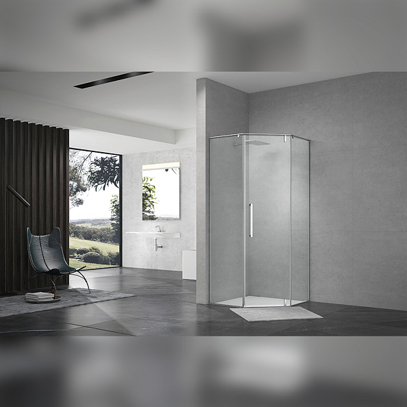 Душевой уголок Terminus Альба трапеция 100х100х200, хром