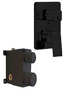 102167205C1EX-KDE + 102166201C1EX TIERA смеситель для ванны 2 режима (внешняя часть) матовый черный + скрытая часть на 2 режима